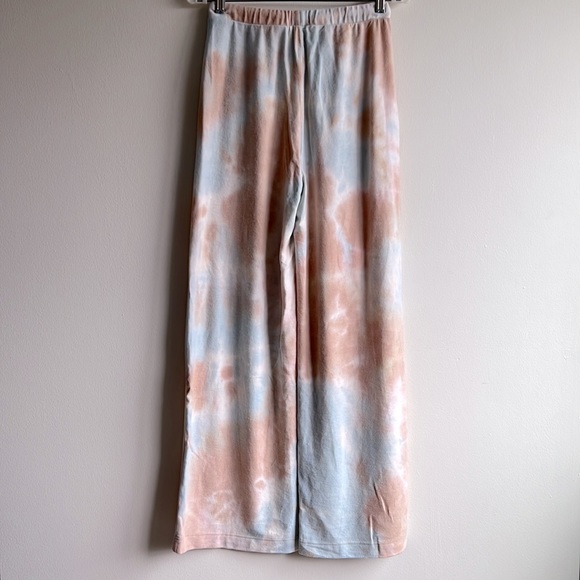 NWT Melloday Blue and Taupe Tie Dye Wide Leg Sweatpants Size Small - Picture 10 of 16